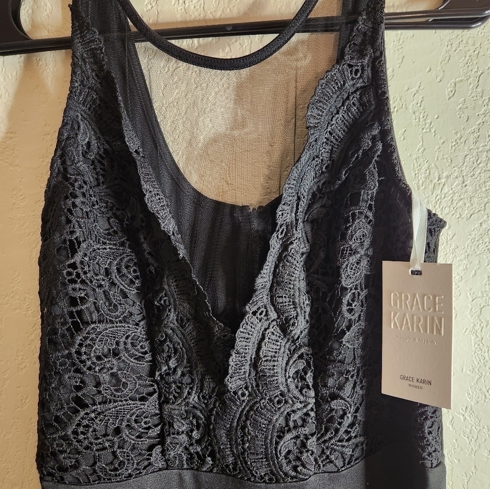 Grace Karin, short black dress sz L NWT - Picture 2 of 2